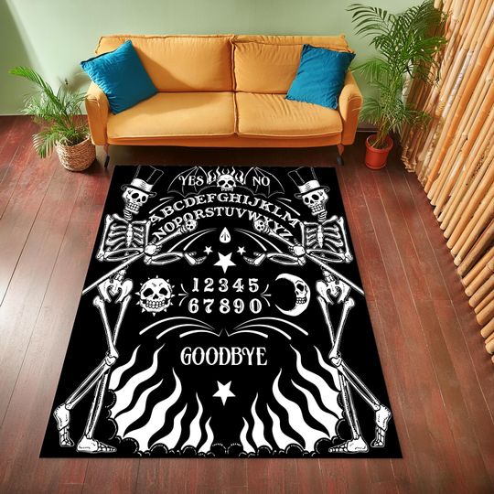 Devil Call Rug, Devil Board Rug, Halloween Rug, Horror Room Rug, Scary Room Decor, Devil Alphabet Rug, Washable and Non Slip