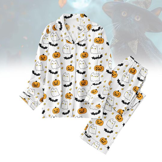 Discover Halloween Ghost Pumpkin Pajamas Set, Halloween Sleepwear, Spooky Cute Pajama for Kids, Halloween Gift For Mom, Halloween Party