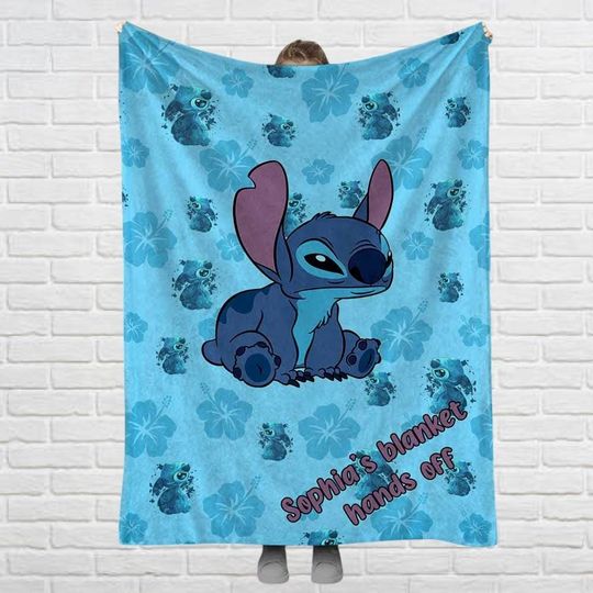 Discover Custom Stitch Fleece Blanket, Lilo And Stitch Soft Blanket, Ohana Means Family Fleece Blanket, Disney Movie Kids Blanket