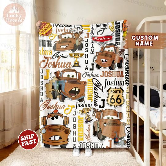 Discover Personalized Disney Cars Blanket, Custom Name Cars Blanket,  Lightning McQueen Tow Mater Blanket, Cars Birthday Gifts Blanket for Boys