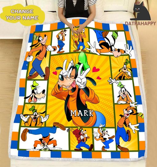 Discover Personalized Goofy Quilt Blanket, Goofy Fleece Blanket, Goofy Birthday Theme Party, Mickey Friend Blanket, Gift Christmas, Kid blanket