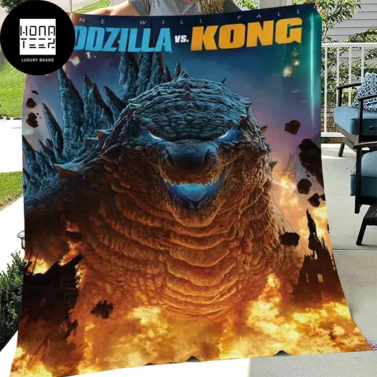 god zilla vs Kong Fleece Blanket Queen