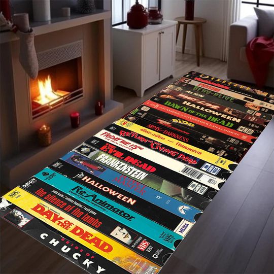 Discover VHS Runner Rug,Retro Movies,Horror Movie Rug,Runner Rug,Nostalgic Retro Style Rug,VHSFilms Runner,Horror Film Runner,Movie Runner,Horror Rug