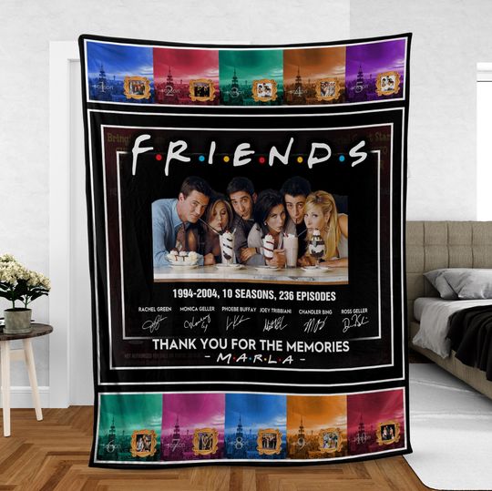 Friends TV Show Fleece Blanket, Friends Fleece Blanket, Vintage Movie Blanket Mink Sherpa, Gift for Fans