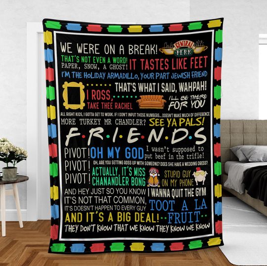 Friends Movie Fleece Blanket, Friends TV Show  Blanket Mink Sherpa, Friends Fans Blanket Bedding Decor