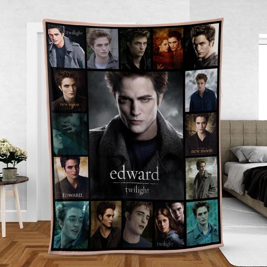 Discover Team Edward Fleece Blanket, Twilight Vtg Movie Blanket, Twilight Saga Blanket Mink Sherpa, Gift for Fan