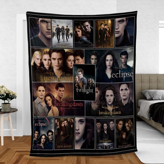 Discover Twilight Series Fleece Blanket, Twilight Saga Fleece Blanket, Vtg Vampires Movie Blanket Mink Sherpa, Gift for Fan