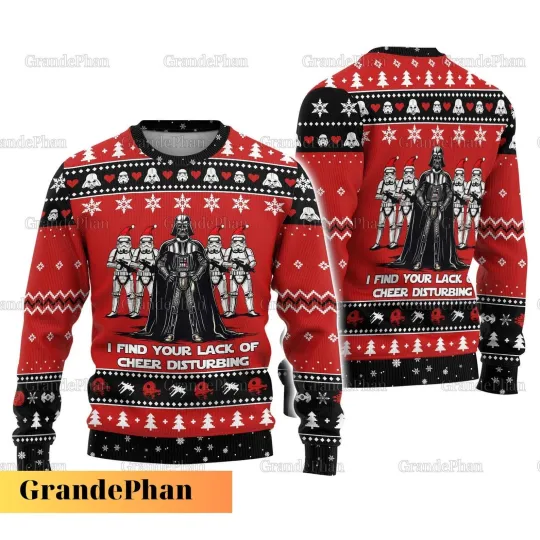 Discover Darth Vader Stormtrooper Christmas Sweater - Star Wars Ugly Xmas Sweatshirt