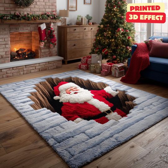 Discover Santa Claus Christmas 3D Printed Area Rug, Christmas Rug, Christmas Decor Christmas Welcome Door Mat Winter Home Decor Christmas Decoration