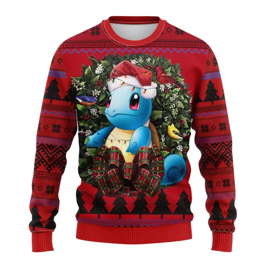Squirtle Ugly Christmas Sweater for Thanksgiving Gift, PKM