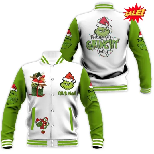 Discover Christmas Grinmas Baseball Jacket ALL Size