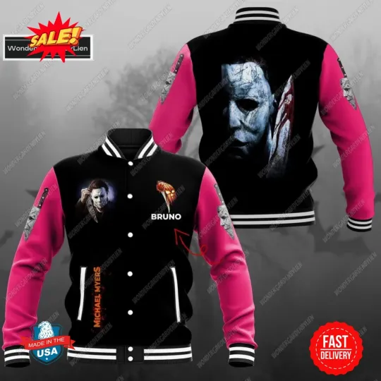 Personalized Michael Myers Colorful Baseball Jacket