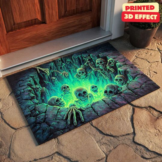 Discover Monster Crack 3D Doormat, Halloween Welcome Mat, 3D Monster Halloween Doormat, Spooky Welcome Mat, Printed 3D Effect Monster Door Mat