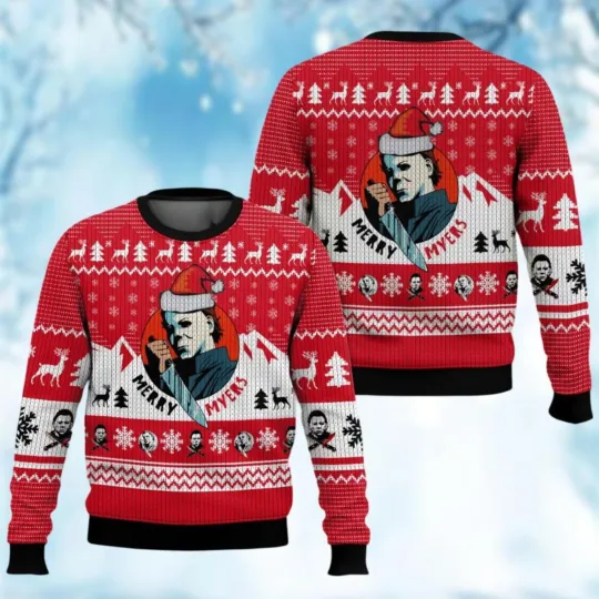 Michael Myers Xmas Sweater, Horror Movie Ugly Sweater