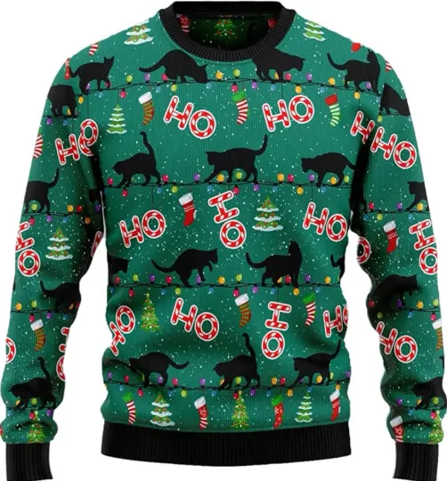 Discover Ugly Christmas Sweaters for Women - Funny Cat Merry Christmas Mens Sweater