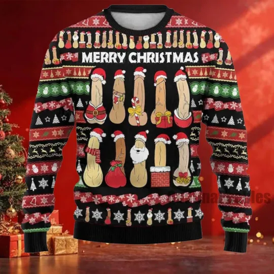 Funny Christmas Ugly Sweater, Retro Vintage Unisex 3D Sweatshirt