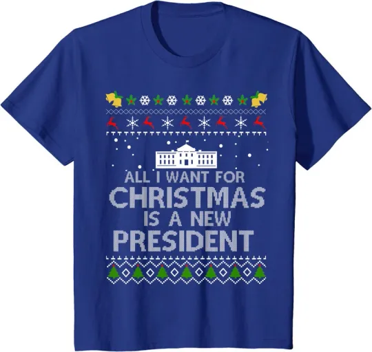 Discover All I Want For Christmas Is A New President Ugly Youth Unisex T-shirt