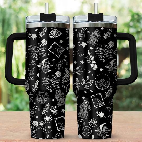 Feyre Cursebreaker 40 oz Tumbler with Handle, Romantasy Feyre Darling Drinkware Tumbler, ACOTAR Water Tumbler, Gift For Book Lover