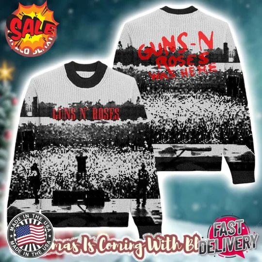 Discover NEW!! Guns N Roses Concert Performance GNR Was Here Holiday Gift Ugly Sweater