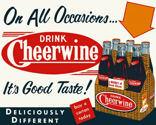 Discover Cheerwine Soda Advertising Art Poster  -  8" x10" Color Photo