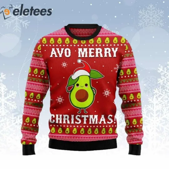 Discover Avo Merry Christmas Ugly Christmas Sweater Funny Avocado Gift