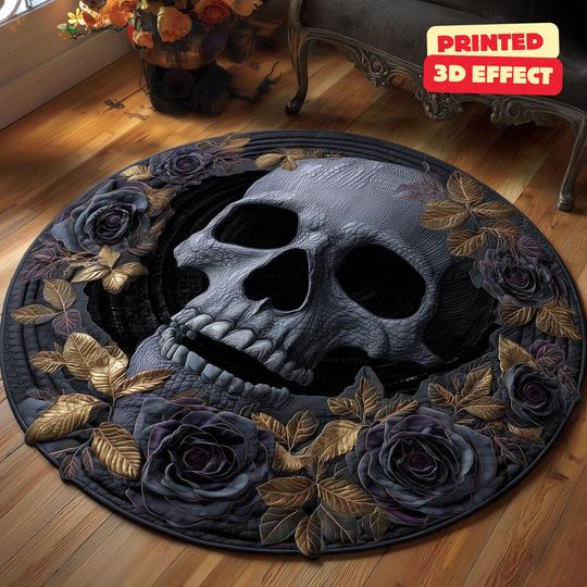 Discover Halloween Skeleton Snare 3D Printed Rug, Halloween Skeleton Welcome Mat, Skeleton Indoor Rug Decor, Halloween Fall Home Decor,Halloween Gift