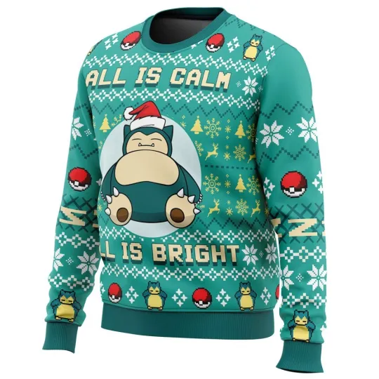 Discover All is Calm All Bright Sn Lax PKM Ugly Christmas Sweater