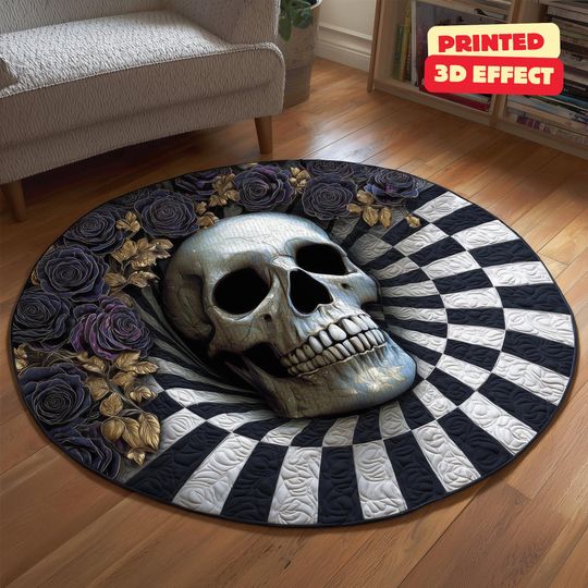Discover Halloween Skeleton Snare 3D Printed Rug, Halloween Skeleton Welcome Mat, Skeleton Indoor Rug Decor, Halloween Fall Home Decor,Halloween Gift