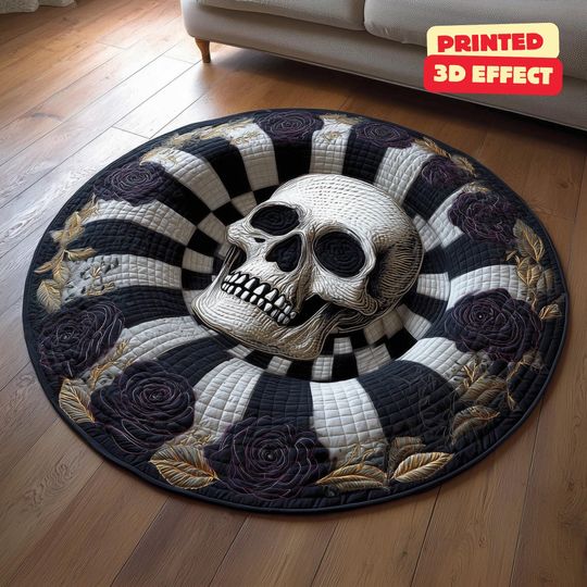 Discover Halloween Skeleton Snare 3D Printed Rug, Halloween Skeleton Welcome Mat, Skeleton Indoor Rug Decor, Halloween Fall Home Decor,Halloween Gift