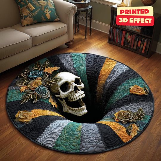 Discover Halloween Skeleton Snare 3D Printed Rug, Halloween Skeleton Welcome Mat, Skeleton Indoor Rug Decor, Halloween Fall Home Decor,Halloween Gift