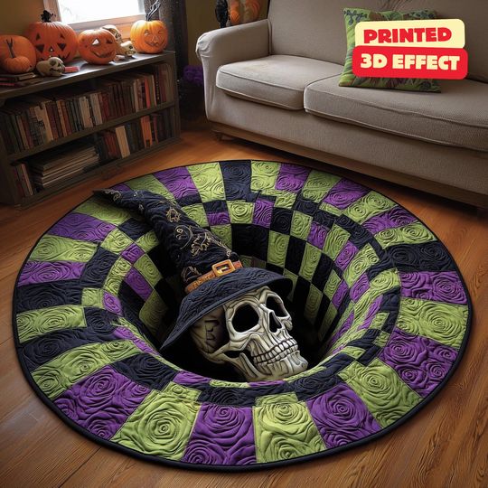 Discover Halloween Skeleton Snare 3D Printed Rug, Halloween Skeleton Welcome Mat, Skeleton Indoor Rug Decor, Halloween Fall Home Decor,Halloween Gift