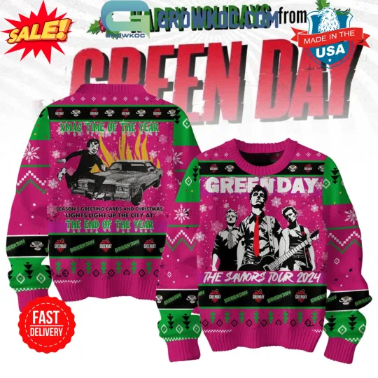 Green Day Happy Holidays From The Saviors Tour Christmas Ugly Sweater