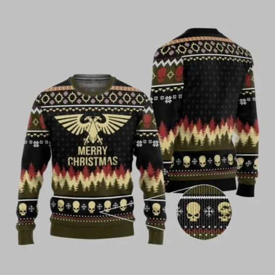 Discover 2025 Christmas Warhammer Imperium Iconic Ugly Christmas Sweater
