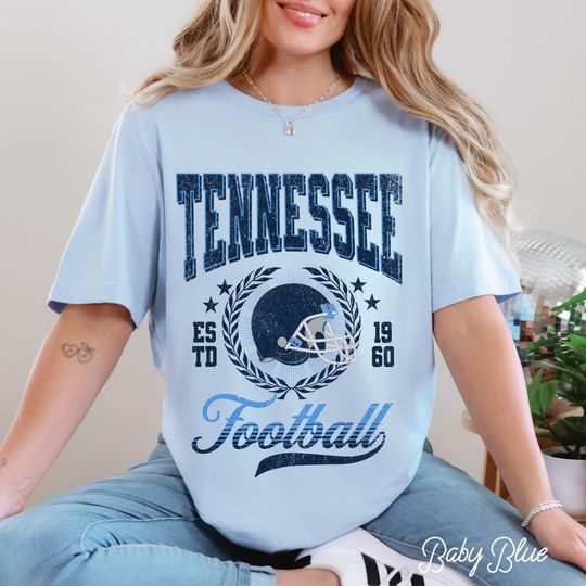 Discover Vintage Tennessee Football Shirt | Cute Titan Shirt | Retro Titan Fan Gift | Vintage Titan Football Shirt | Gift for Her | Gift for Him