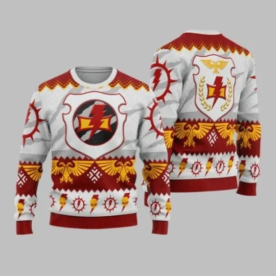 Discover 2025 Christmas Warhammer White Scars Iconic Ugly Sweater