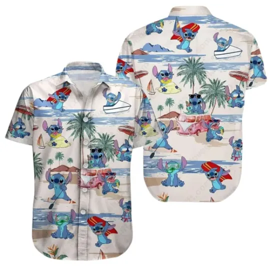 Discover Hawaiian Stitch Shirt Summer Vacation Lilo Stitch Aloha Shirts