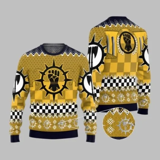 Discover 2025 Christmas Warhammer Imperial Fists Iconic Ugly Christmas Sweater