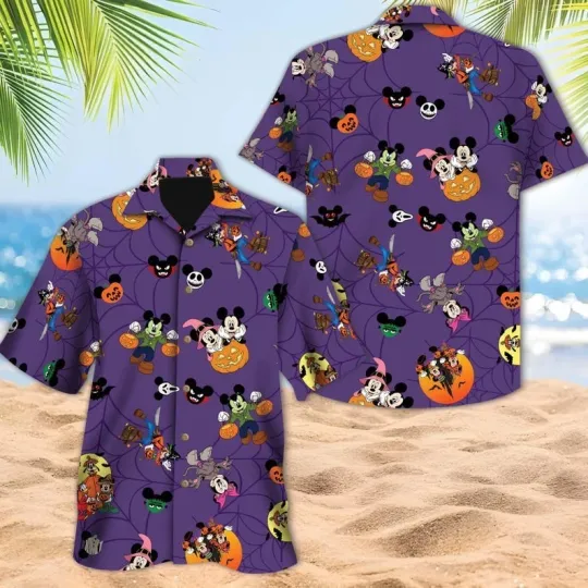Discover Disney Halloween Mickey And Friends Summer Hawaiian Shirt, Minnie Mouse Goofy Da