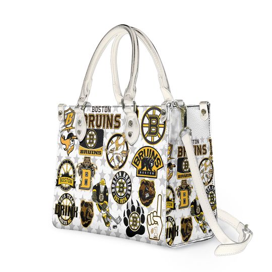 Boston Bruins Women Leather Hand Bag Fan-made Leather Bag Mom Gift