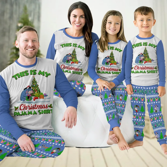 Christmas Eeyore Family Pajamas Set, Winnie The Pooh Holiday Pajamas, Matching Pajamas Set, Cartoon Movie Pjs, Dinsey Donkey Xmas Shirt