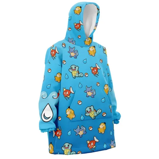Discover Water Type Pattern PKM Oversized Blanket Hoodie