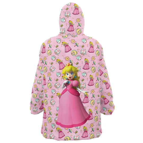 Peach Pattern Mario Bros Nintendo Oversized Blanket Hoodie