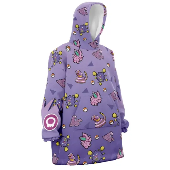 Poison Type Pattern PKM Oversized Blanket Hoodie