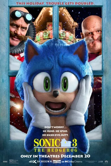Sonic The Hedgehog 3 Movie Poster- Home Alone Vertical Poster