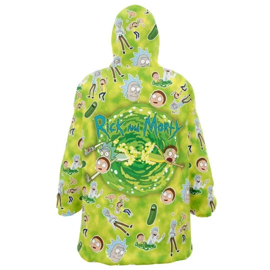 Rick and Rickandmorty Pattern Oversized Blanket Hoodie