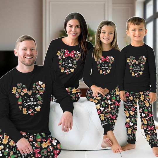 Disney Mickey Ears Christmas Matching Family Pajamas, Mickey Mouse Xmas Pajamas Set, Magic Kingdom Pjs, Christmas Gift