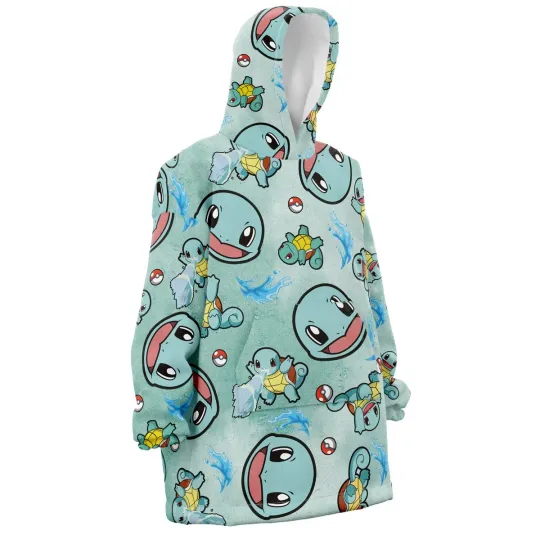 Squirtle Pattern PKM Oversized Blanket Hoodie