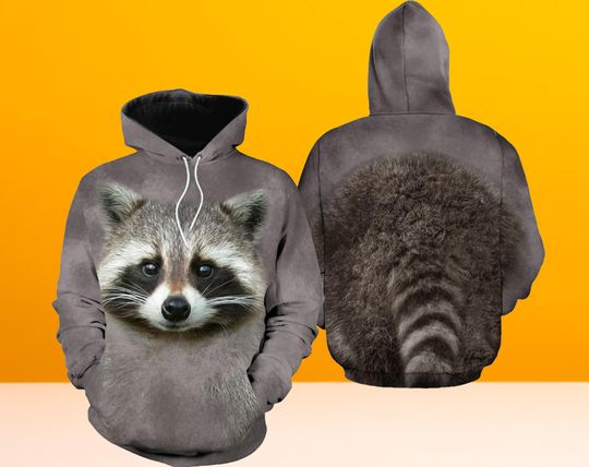 Discover Funny Raccoon Face Halloween Hoodie 3D, Raccoon Halloween 3D Hoodie