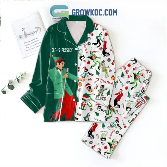 Elvis Presley Singer Elf Christmas Pajamas Set