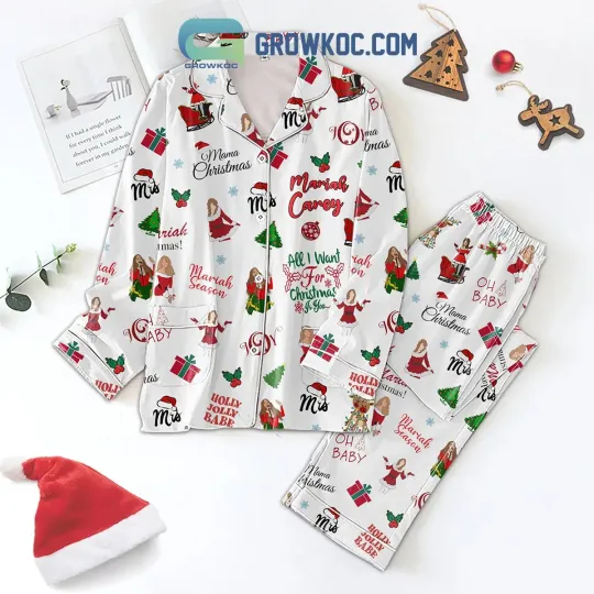 Mariah Carey Singer Christmas Holiday Holly Jolly Babe Pajamas Set